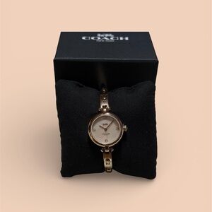 Coach Gold-Tone Women's Bangle Watch with Ivory Dial